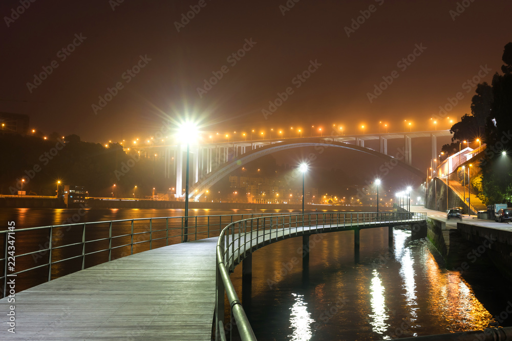 porto portugal evening bridge view