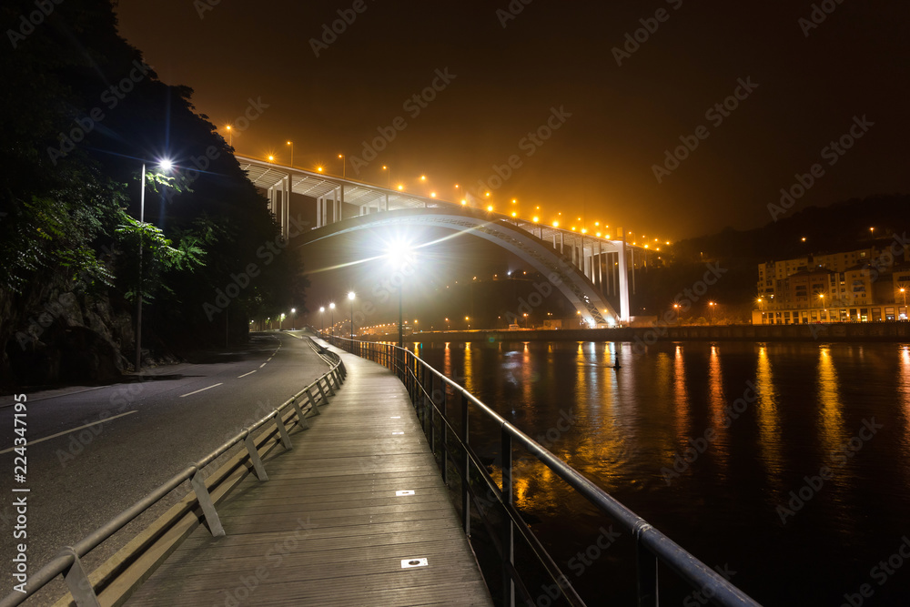 porto portugal evening bridge view