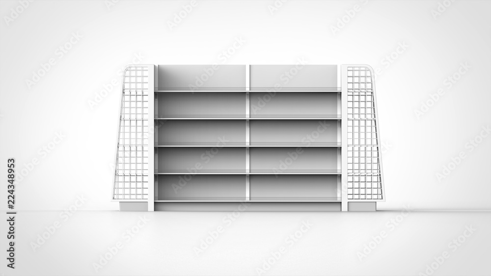 白い商品棚 正面 Stock イラスト Adobe Stock