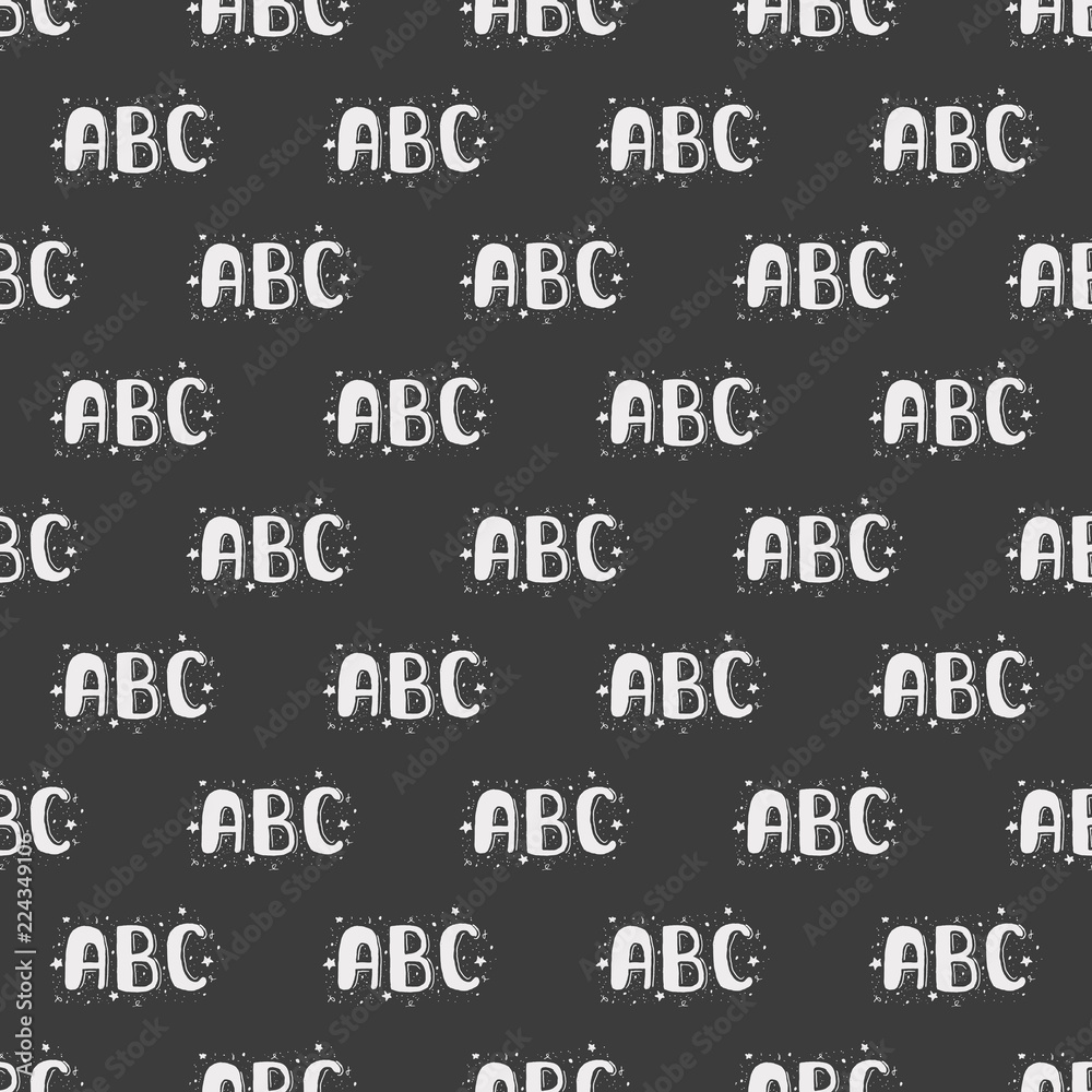 Seamless pattern of hand drawn chalk ABC letters. Seamless pattern of hand drawn chalk ABC letters.