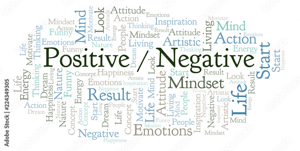 Positive _ Negative word cloud, made with text only.