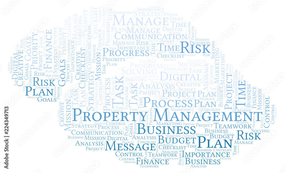 Fototapeta premium Property Management word cloud, made with text only.