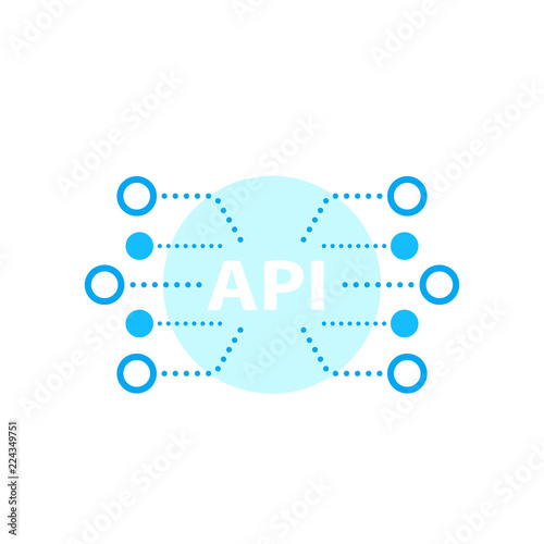API, software integration, vector graphic
