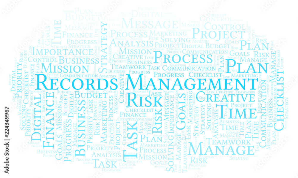 Fototapeta premium Records Management word cloud, made with text only.