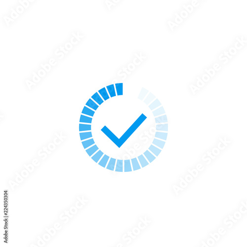 completed progress bar icon on white