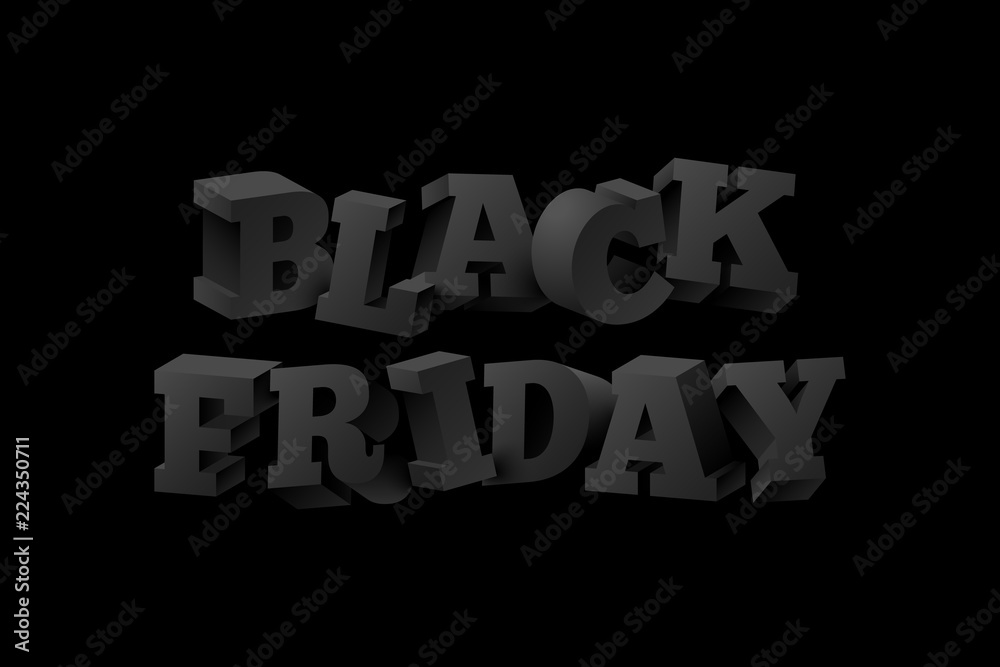 3d dark Black friday text 3d dark Black friday text