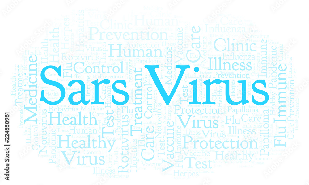 Obraz premium Sars Virus word cloud, made with text only.