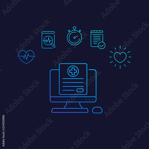 medical history vector linear icon