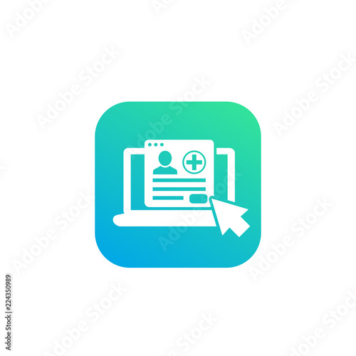 medical history, online services icon