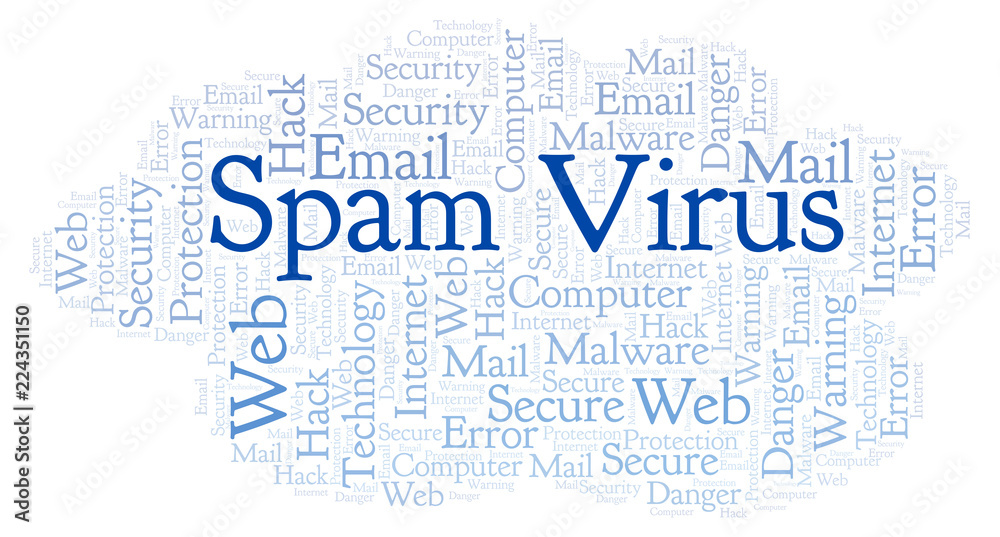 Fototapeta premium Spam Virus word cloud.