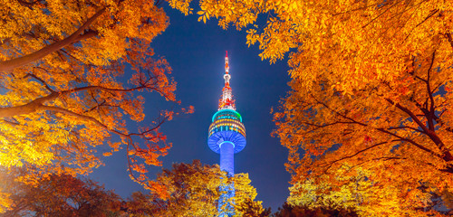 Fototapete Seoul Herbstfarben am N Seoul Tower  © Photo Gallery