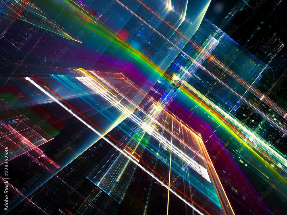 Naklejka premium Abstract technology fractal background - digitally generated ima