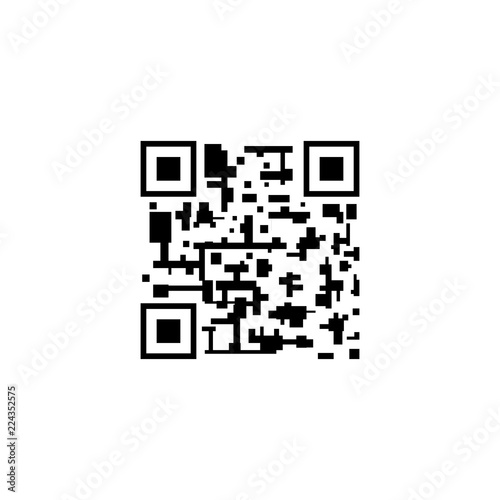 Vector QR Code, Abstract Mark, Icon Isolated on White, Smartphone Scanning Concept.