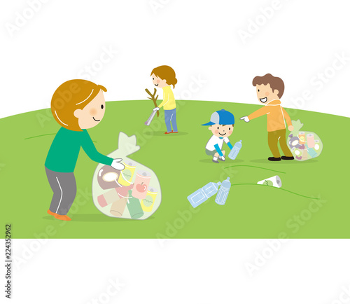 公園　ゴミ拾い