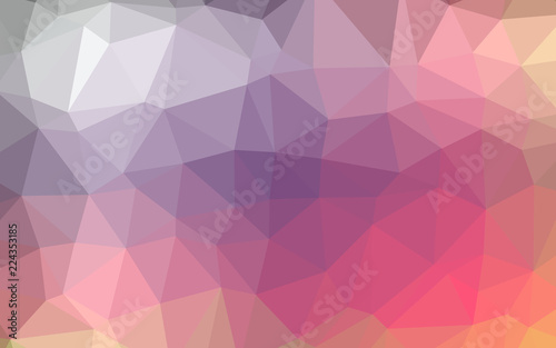 Illustration of yellow, red and blue triangle polygon background.