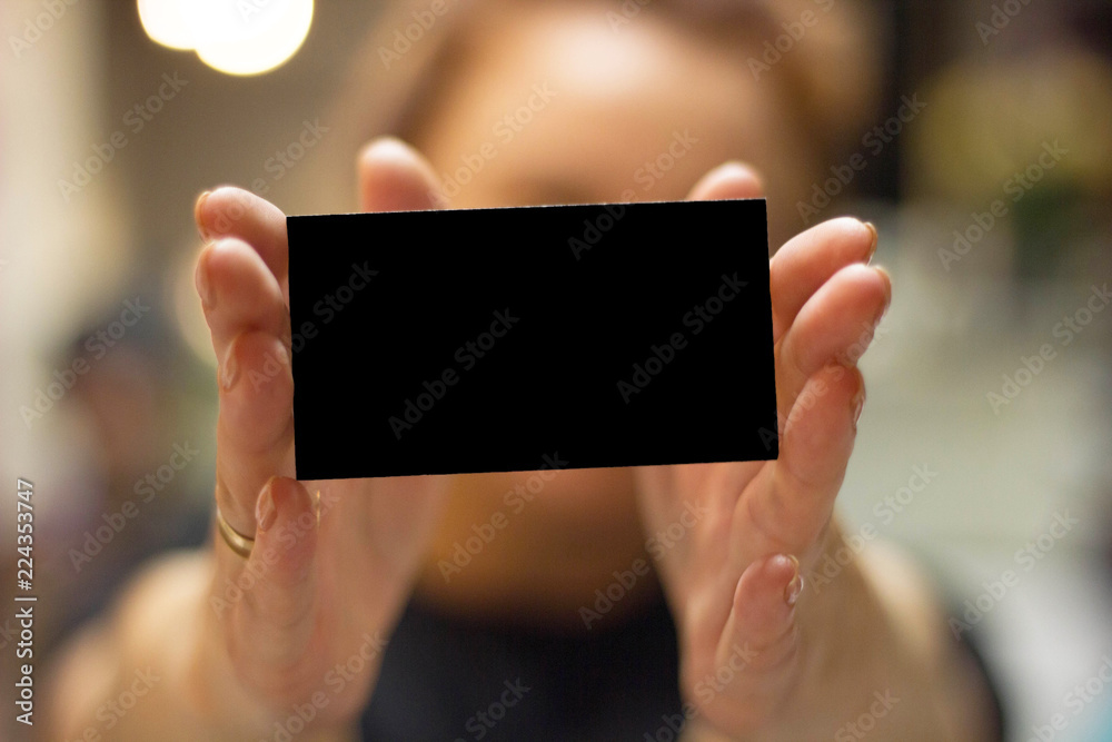 business card in hand business card in hand
