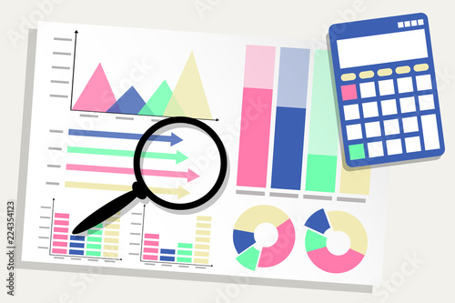 Business Graph charts and diagrams