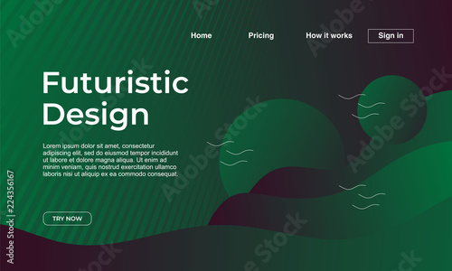 Futuristic design of landing page with geometric abstract background multicolor. Vector illustration eps 10.