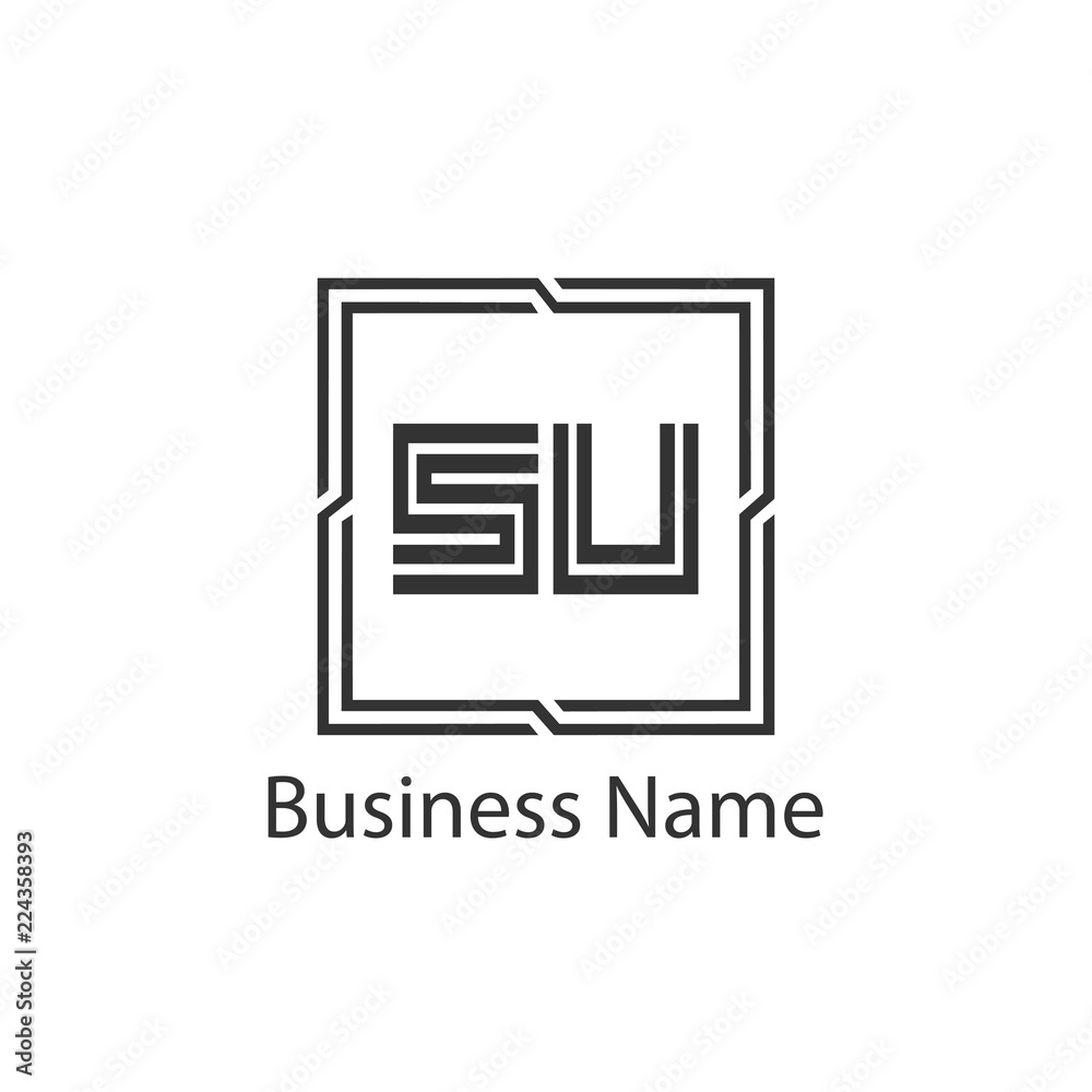 Initial Letter SU Logo Template Design Initial Letter SU Logo Template Design