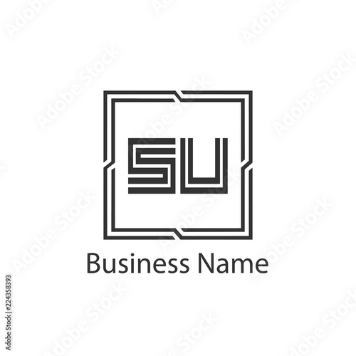 Initial Letter SU Logo Template Design