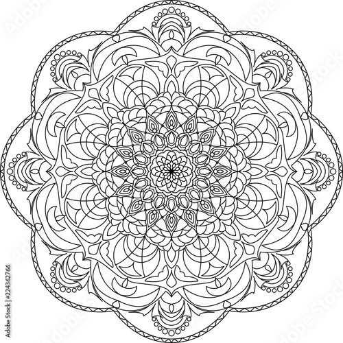Colorful mandala for coloring book. Decorative round ornaments. Anti-stress therapy patterns. Weave design elements. Yoga vector poster. 
