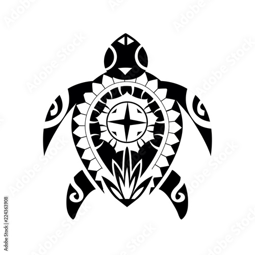 Maori / Polynesian Turtle Tattoo Style Ornament - Ready for Print and used for Stencyl as Custom Artwork