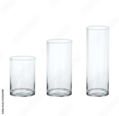 Empty Glasses - Mock Up Template Isolated on White Background Easy to Edit