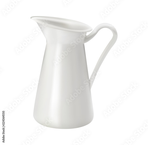 Glass, Ceramic Water Jug - Mock Up Template Isolated on White Background Easy to Edit