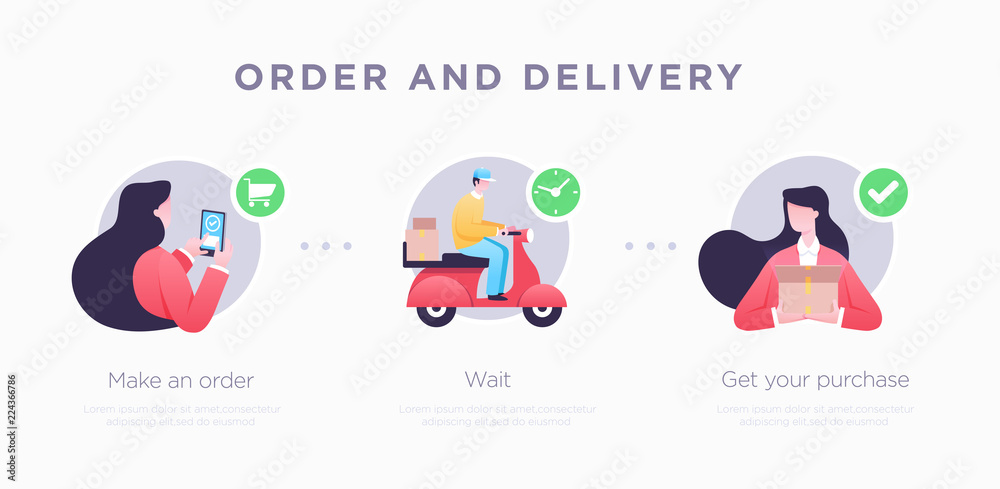 Presentation slide templatefor. Shopping concept illustration. Vector