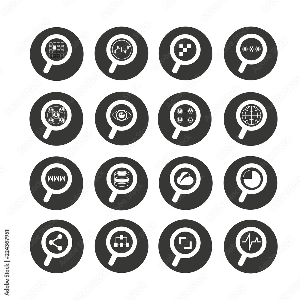 magnifier icon set in circle buttons magnifier icon set in circle buttons
