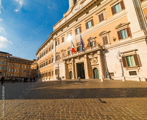 Montecitorio square in Rome photo