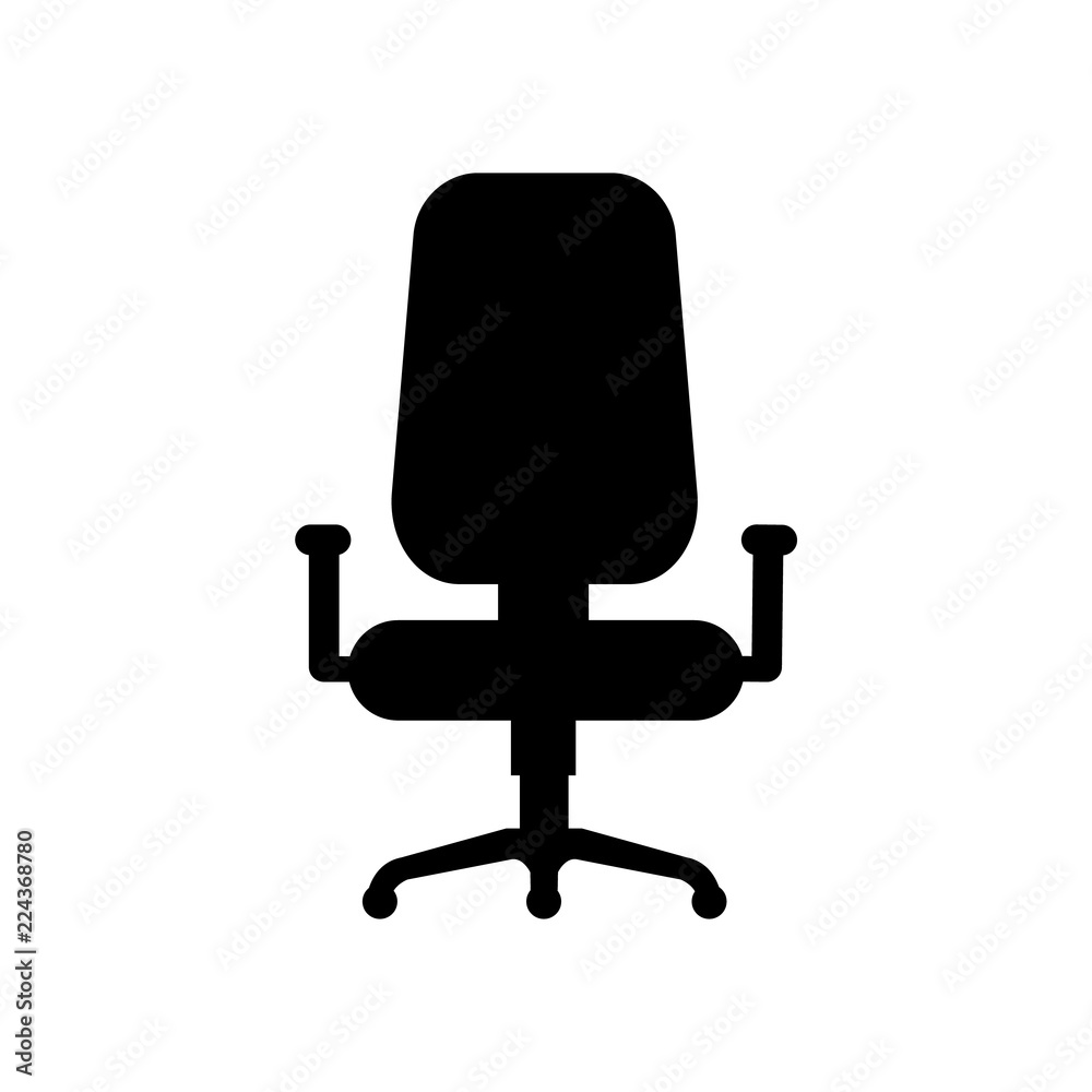 Office chair icon, silhouette, logo on white background Office chair icon, silhouette, logo on white background