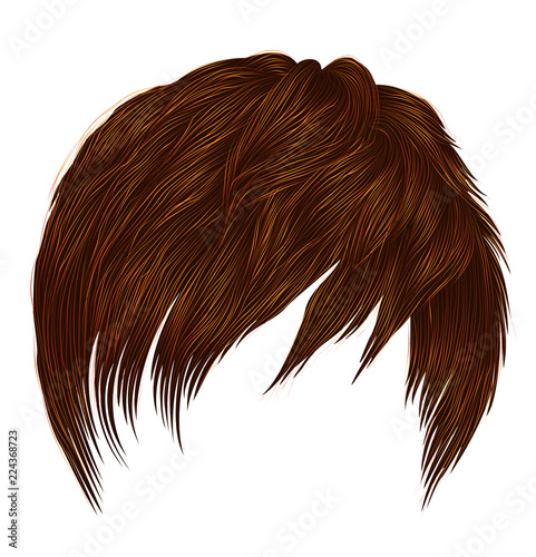 trendy woman  man short  hairs  Red ginger redhead  colors . fringe . fashion beauty style . realistic  3d .