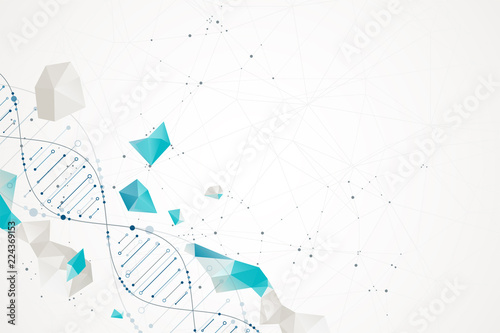 Science template, wallpaper or banner with a DNA molecules. Vector illustration.