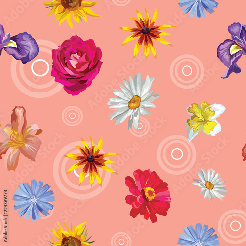 Seamless pattern with flowers