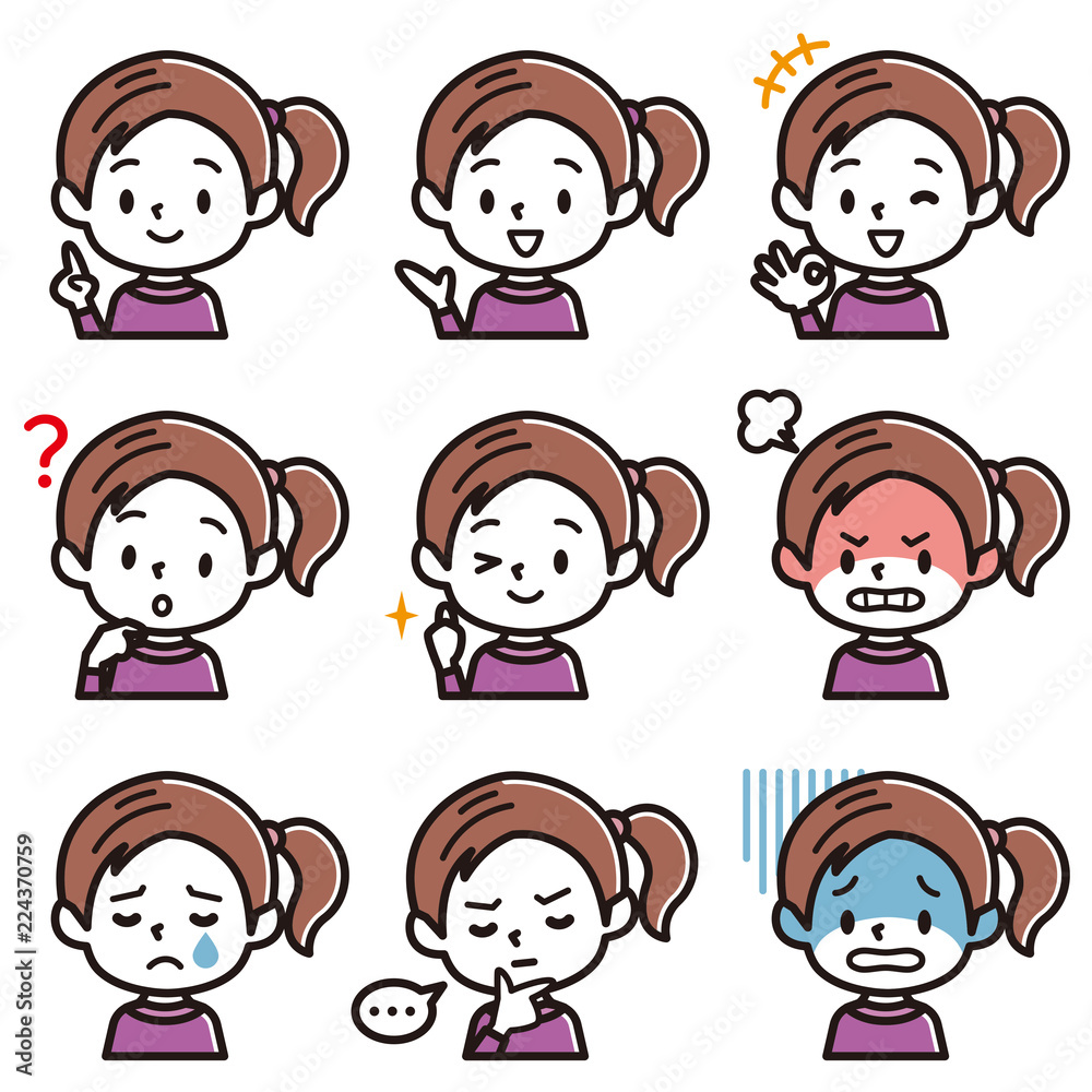 女の子 表情 セット 女の子 表情 セット