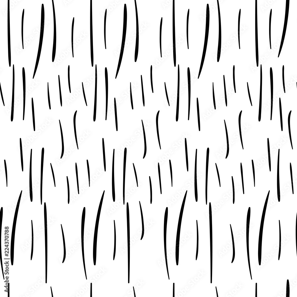 Hand lines seamless pattern, hand-drawn Different lines straight, wavy, interrupt, dotted, thick,Isolated on white background.Vector EPS10