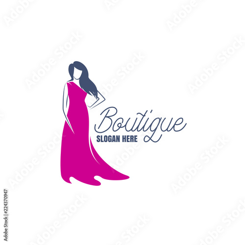 boutique logo with text space for your slogan / tagline, vector illustration