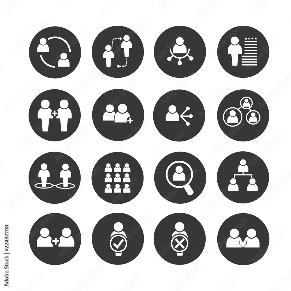 business and people icon set in circle buttons business and people icon set in circle buttons