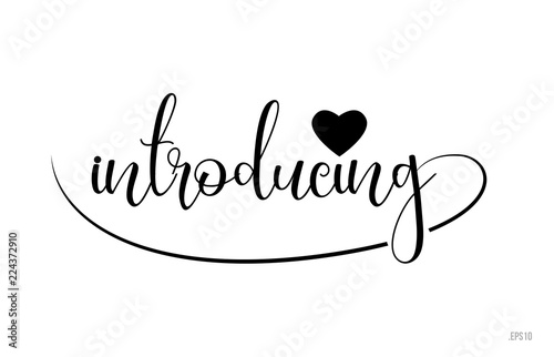 introducing typography text with love heart