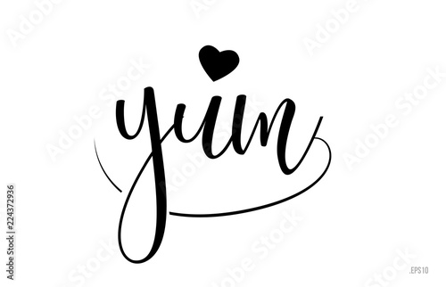 yum typography text with love heart