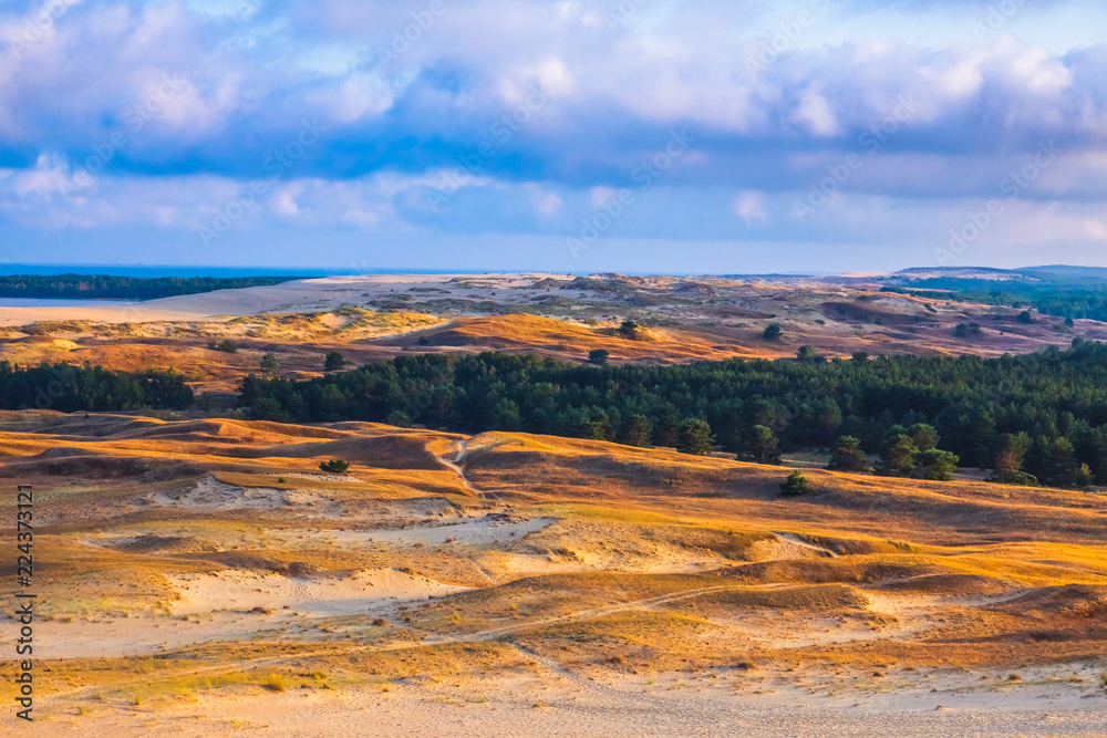 Nida - Curonian Spit and Curonian Lagoon, Nida, Klaipeda, Lithuania. Baltic Dunes. Unesco heritage. Nida is located on the Curonian Spit