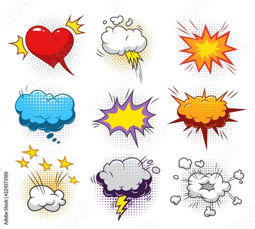 Comic dynamic elements set