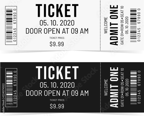 Simple tickets. Black and White photo