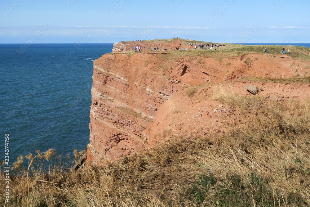 Roter Felsen auf der Hochseeinsel Helgoland in der Nordsee