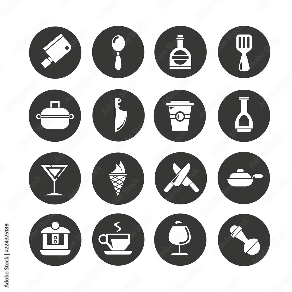 kitchen icon set in circle buttons kitchen icon set in circle buttons