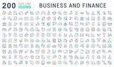 Set Vector Line Icons of Business and Finance.