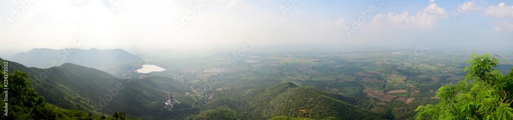View landscape and Khao Wong Phrachan mountain in Lopburi, Thailand