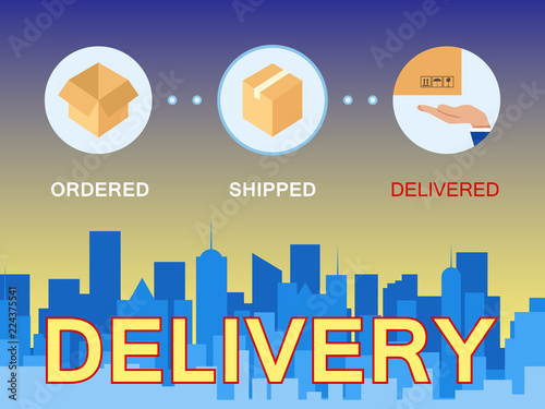 Delivery Steps Online Order Buy Vector Icons