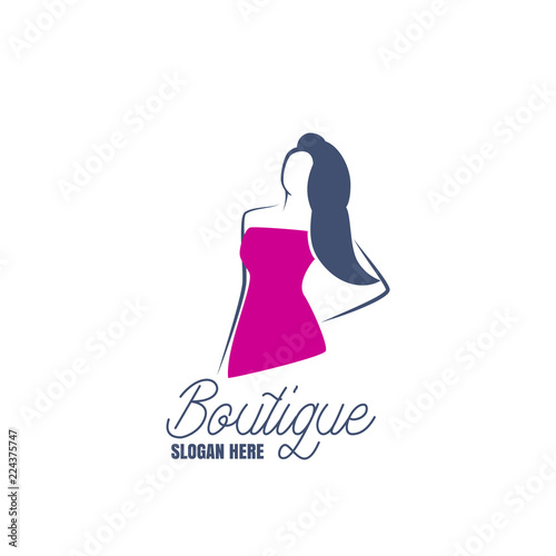 boutique logo with text space for your slogan / tagline, vector illustration